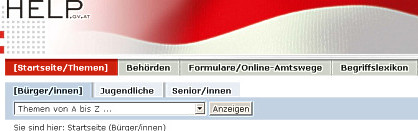 Homepage zu Help.gv